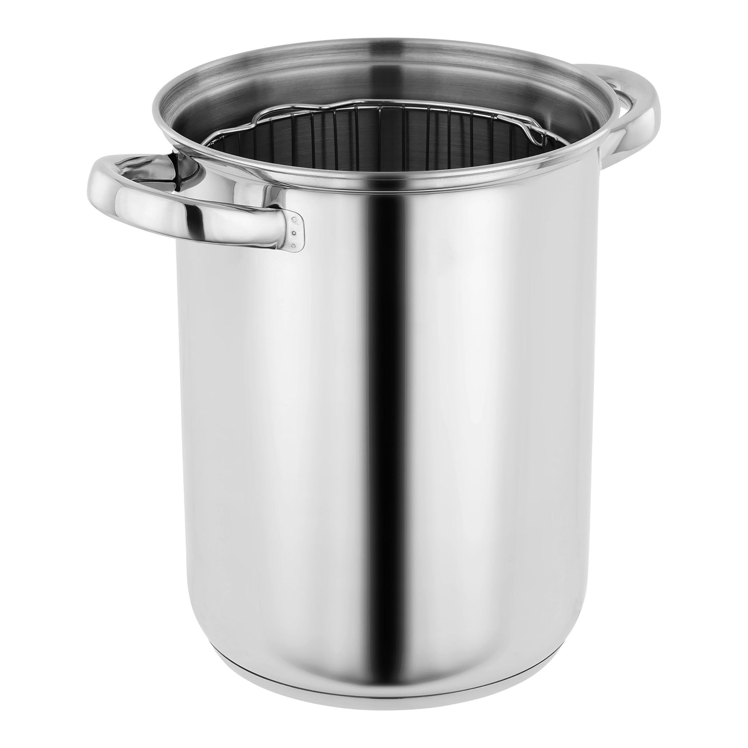 KOPF Topfset Janina 19-teilig aus Edelstahl, Induktion-Kochtopf-Set, 7X Töpfe, 1x Spargelotpf, 1x Stielkasserolle, 2X Sieb und 8X Glasdeckel