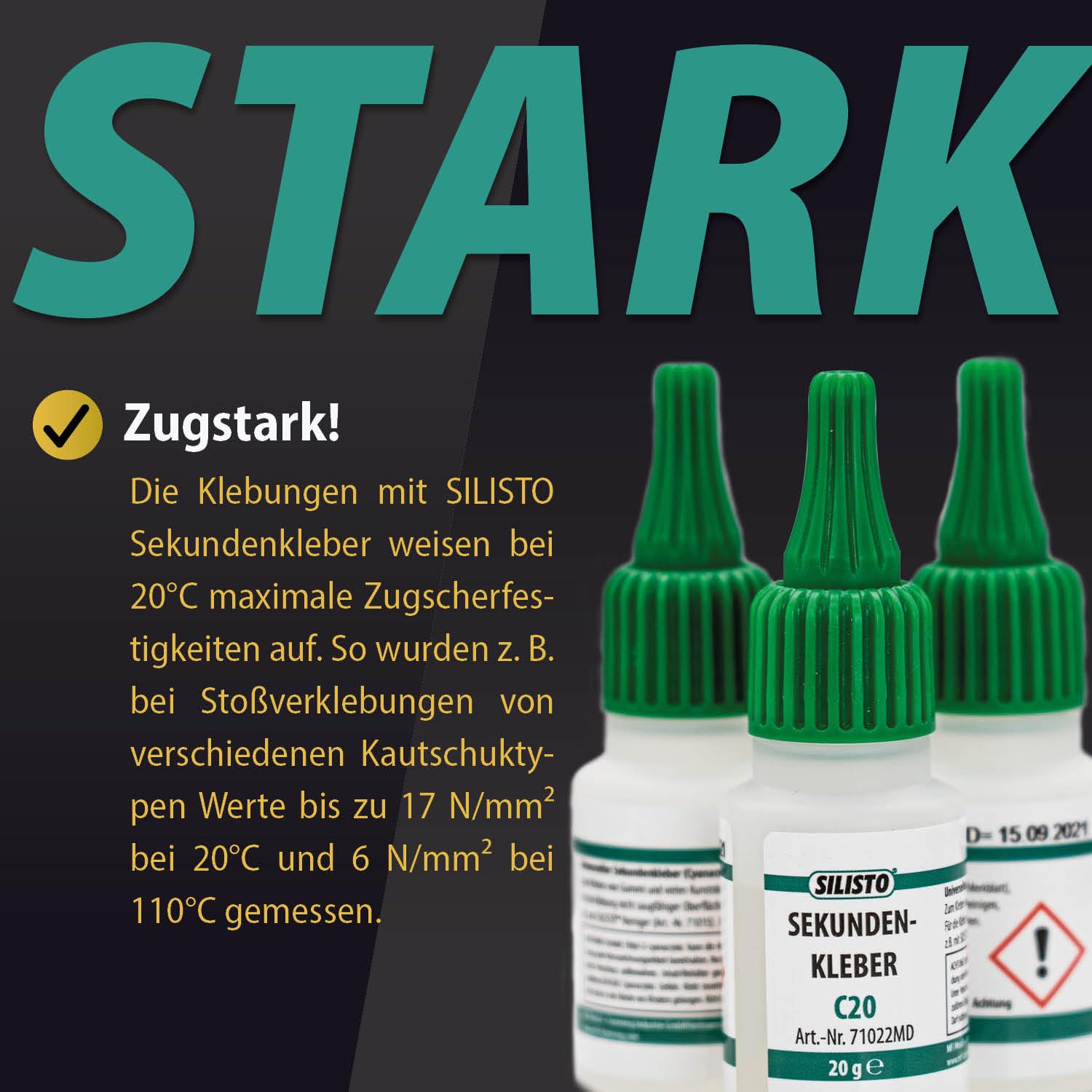 Silisto Maintien De Top Qualité, Lot De 3, 3 X 20 G Colle