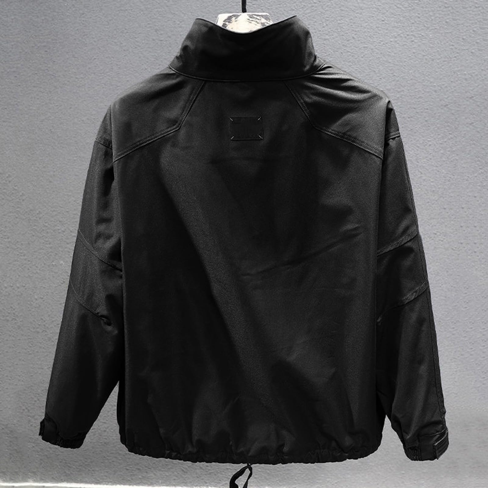 Impermeabile Uomo Mantello Pioggia Collo Alto Giubbotto con Coulisse Traspirante Cappotto Pioggia Giacca Leggera Asciugatura Rapida per I Viaggi