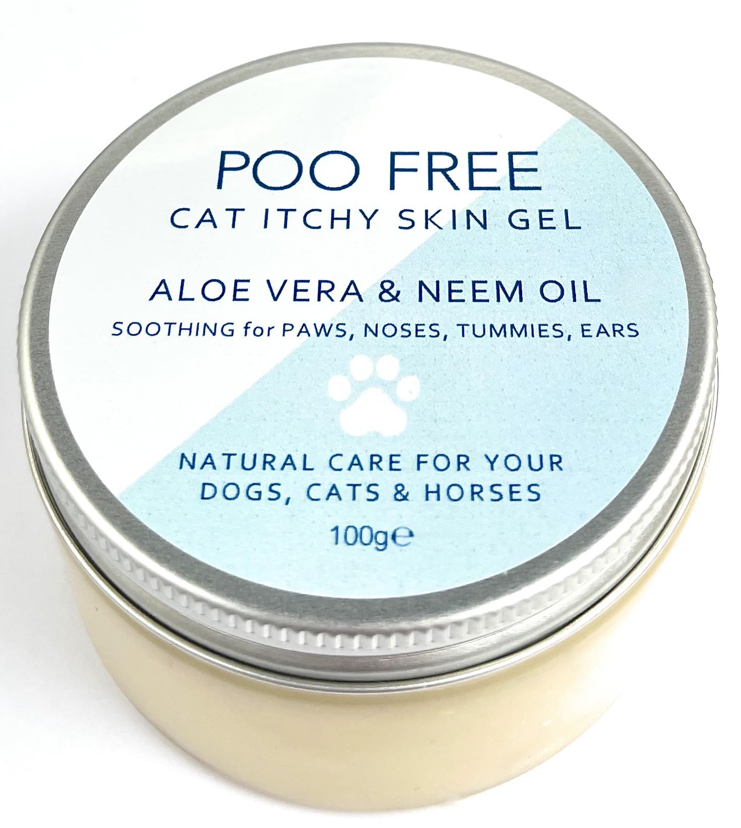 Gel Apaisant Félin Neem & Aloe Vera – Confort Cutané Ciblé Ultra-Doux – 99% d'Origine Naturelle – Sans Parfum ni Huile Essentielle – Calme les Peaux Sensibles – Fabriqué au Royaume-Uni – 100g
