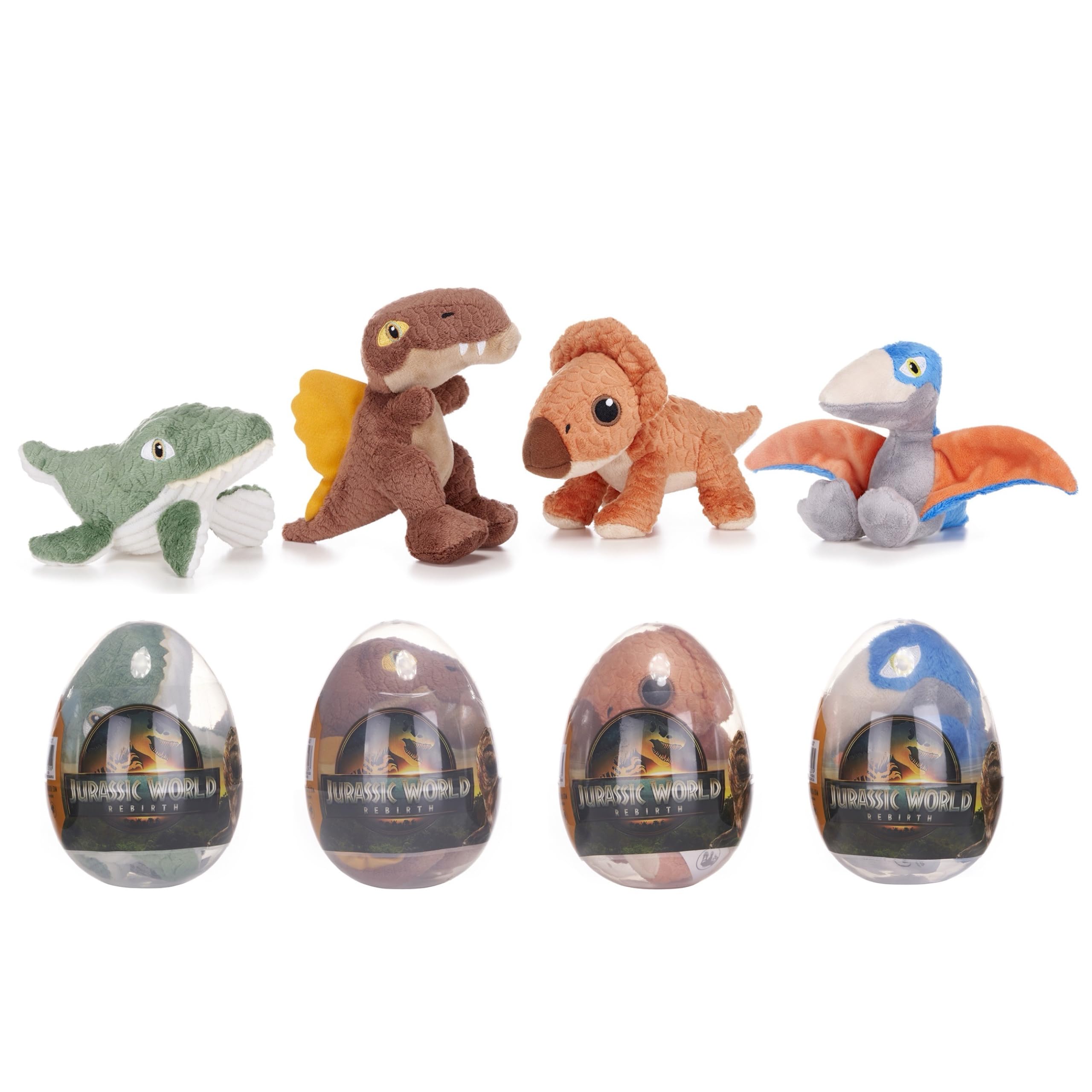 One Selected at Random - Jurassic World Rebirth Movie 5" / 13cm Dinosaur Soft Plush Toys in Plastic Egg