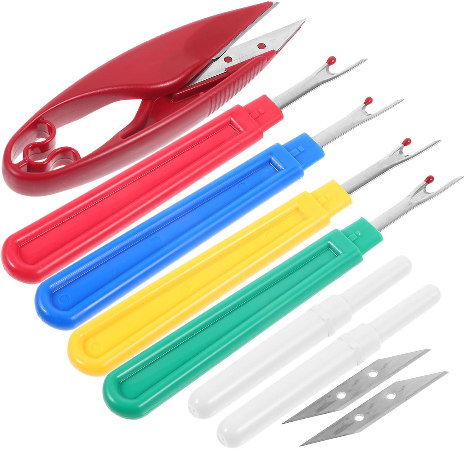 WOFASHPURET 9pcs Sewing Seam Ripper and Thread Puller Set with Thread Cutter for Embroidery and Clothing Repair, Portable DIY Sewing Tool Kit for Crafting and Needlework