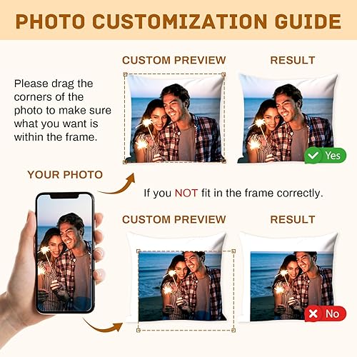 Miniatura 3 de Almohada personalizada con relleno, almohadas personalizadas con texto de imagen, impresión de doble cara 5 tamaños y 10 colores, almohada