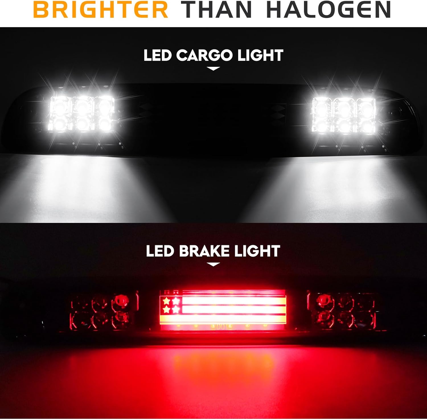 LED Tail Light + 3rd Brake Light Kit Fit for Chevy Silverado 1500 2500 HD 1999-2002, for GMC Sierra 1500 2500 HD Fleetside 1999-2003, Taillights and High Mount Stop Light, 3 Pcs, Smoke Lens