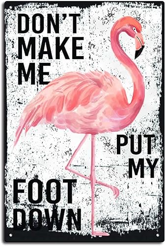 Miniatura 6 de xitangyouyu Decoración de flamenco, letrero de metal de 12.0 x 8.0 pulgadas, divertido letrero retro para mujeres, regalos de flamenco rosa,