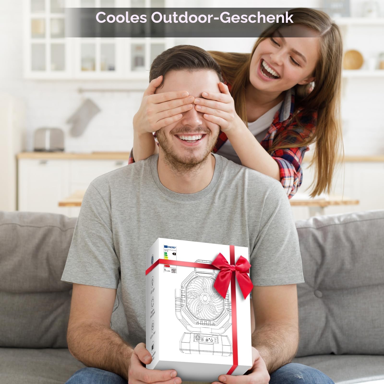 AJVV Camping Ventilator 20000mAh Akku Ventilator mit Fernbedienung LED Licht 270° Drehung Tischventilator