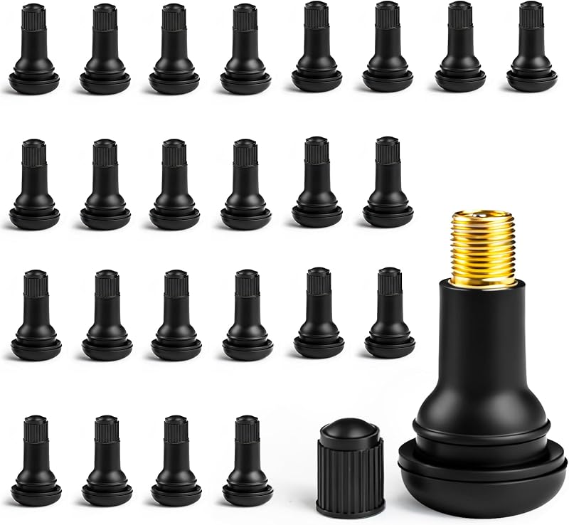 25pcs TR415 Tire Valve Stem Rubber Snap-in Valves, Tubeless Valve Stems Suit for 0.625 inch Rim Holes on Standard Vehicle Tires