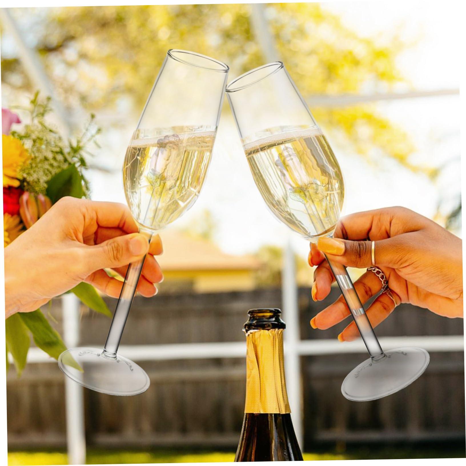 DOITOOL 4 Stück Transparentes Europäisches Kristallglas Weinglas Roter Feiner Wein Eleganter Glasbecher für Zuhause Bar und Besondere Anlässe