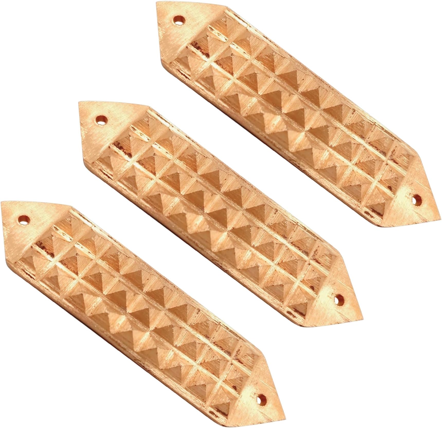 Plus Value Copper Pyramid Strip Divider Vastu Patti for Vastu Space Division & Virtual Division Toilet, Plot, Extention Vaastu Remedies Product (Set of 3pcs)