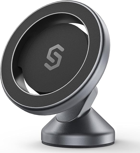 SYNCWIRE for MagSafe Car Mount - Flexible Rotation Magnetic Phone Holder for Car Dash, Strong Magnets Car Cell Phone Holder Mount Universal Compatible iPhone,Samsung,Pixel - MagSafe Car Accessories