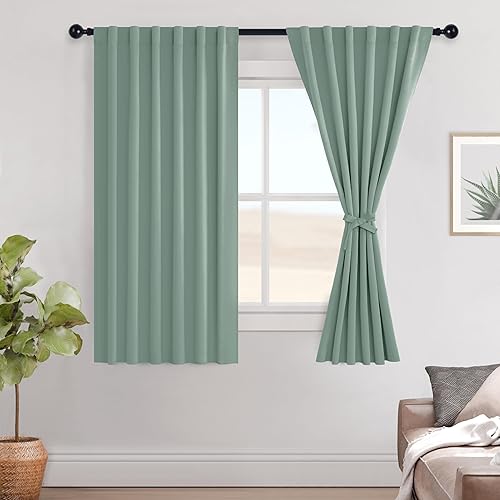 Miniatura 86 de Hiasan Cortinas opacas blancas extra anchas para dormitorio, cortinas opacas térmicas extra anchas de 72 pulgadas de largo, con pestaña trasera,
