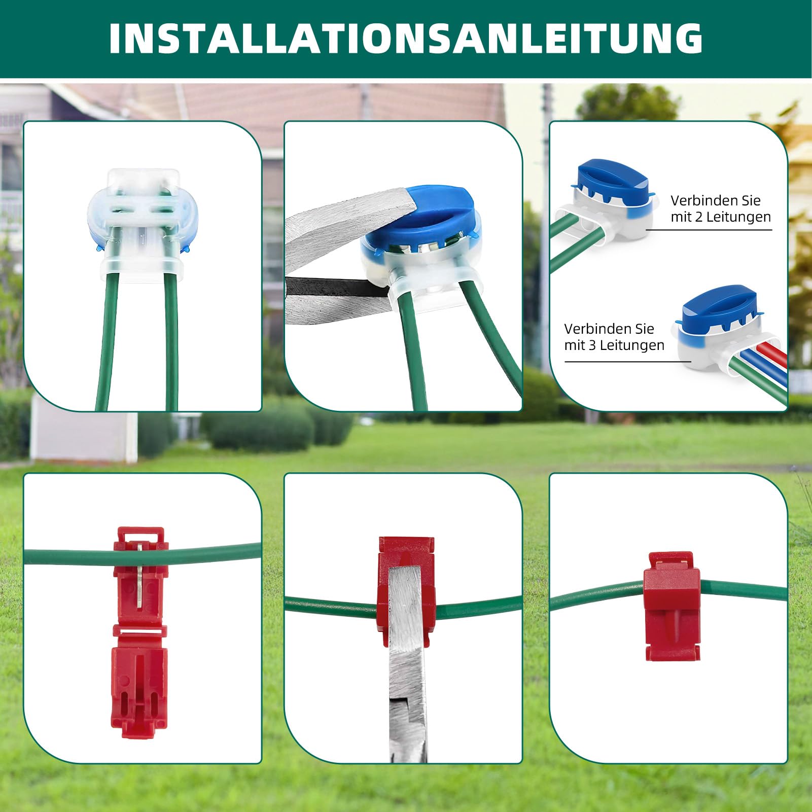 150M Universal Begrenzungskabel für Mähroboter + 300 Erdnägel + 10 Mähroboter Kabelverbinder + 10 Anschlussklemmen, HAUSPROFI Begrenzungskabel Mähroboter, Mähroboter Kabel für Alle Mähroboter