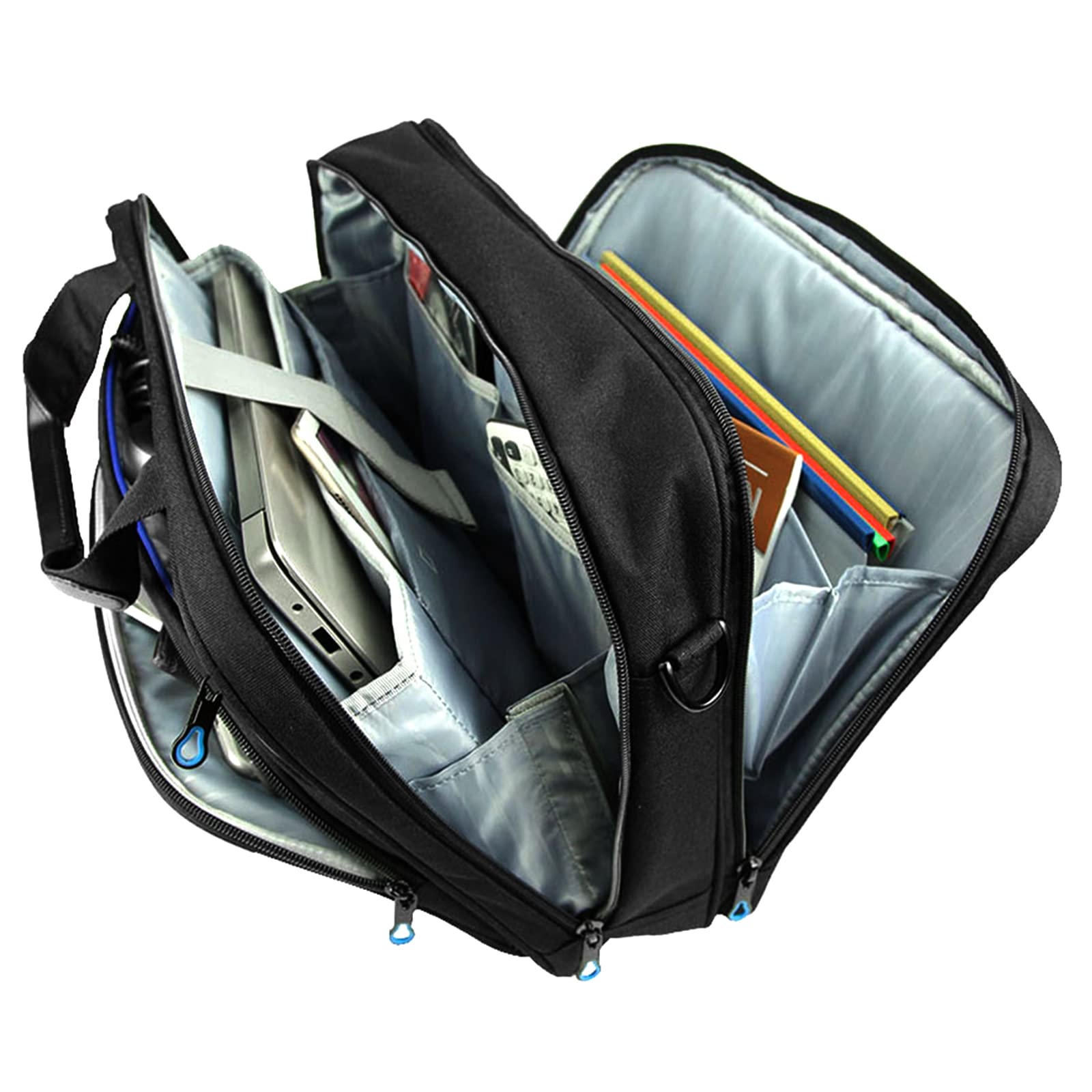 KROSER Bandolera para Portátil 15,6" Maletín Bolso de Mensajero Hidrófugo Caja de Ordenador Maletín Durable Funda para Tableta con Bolsillos RFID para Negocios/Universidad/Mujeres/Hombres