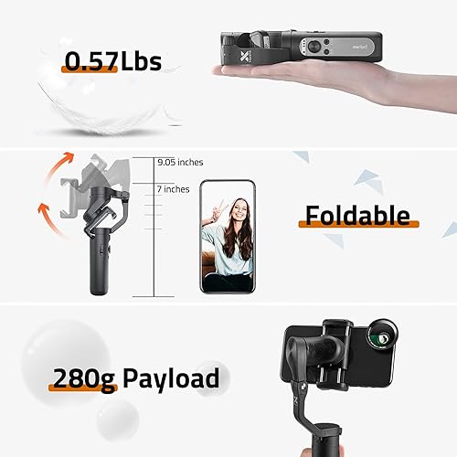 Miniatura 9 de Gimbal Stabilizer for Smartphone 3-Axis Phone stabilizer with Tripod Foldable Phone Gimbal for Android and iPhone 13 PRO MAX Stabilizer for Video