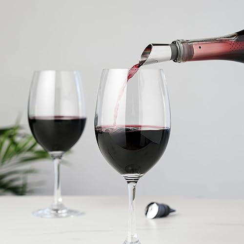 Miniatura 4 de Host Filtro de vino con tapón, purificador de vino de acero inoxidable para eliminar histaminas, sulfitos y suavizar taninos, incluye tapón con