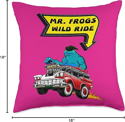 Miniatura 4 de Funny Frog Character Rockabilly Hot Rod Nostalgia Poison Dart Frogs Retro Rockabilly Greaser Pompadour Rock Throw Pillow, 18 x 18 pulgadas,