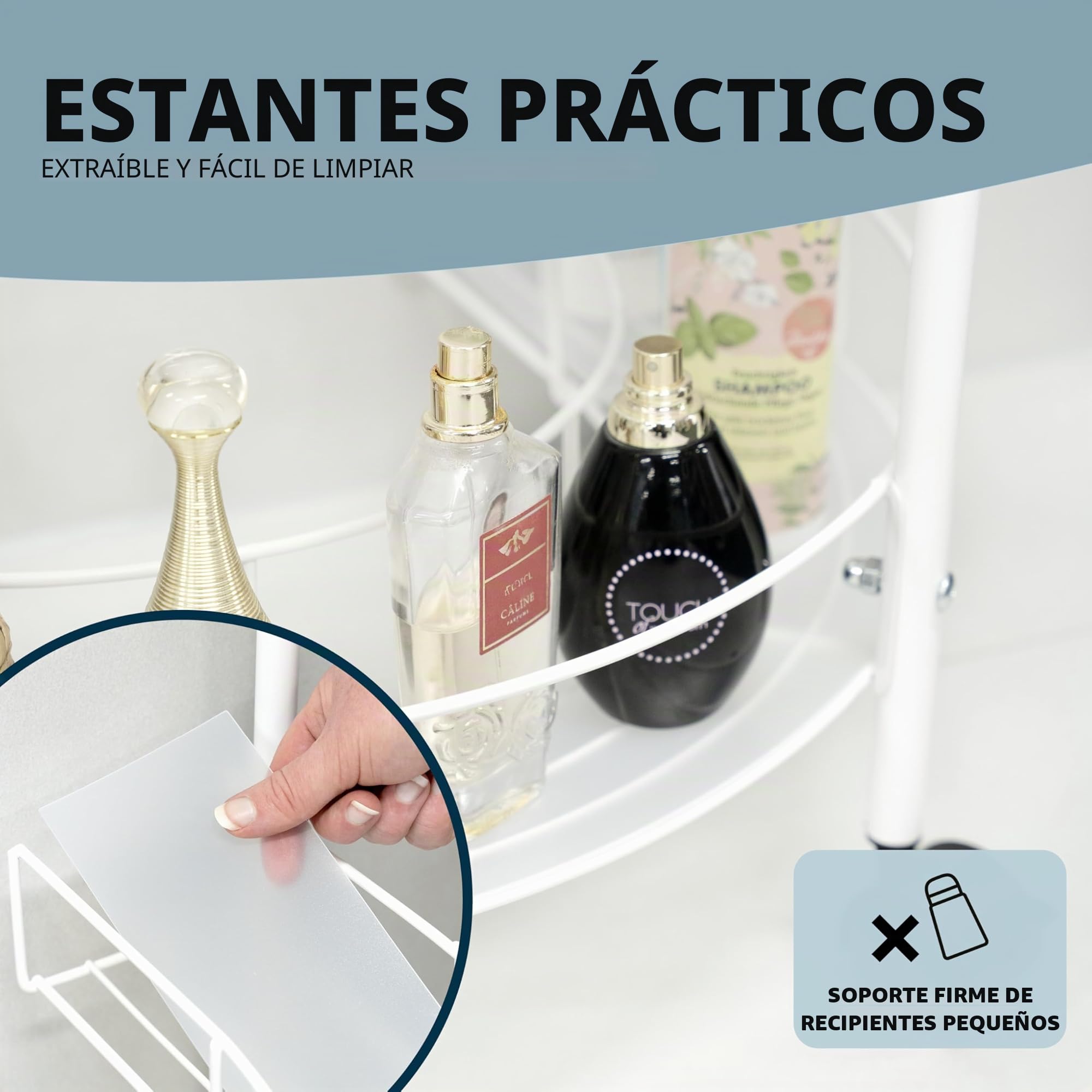 eluno Estantería inferior para lavabo con 2 estantes y 4 ruedas con bloqueo, ideal como toallero, armario para debajo del lavabo para utensilios de baño, de metal negro