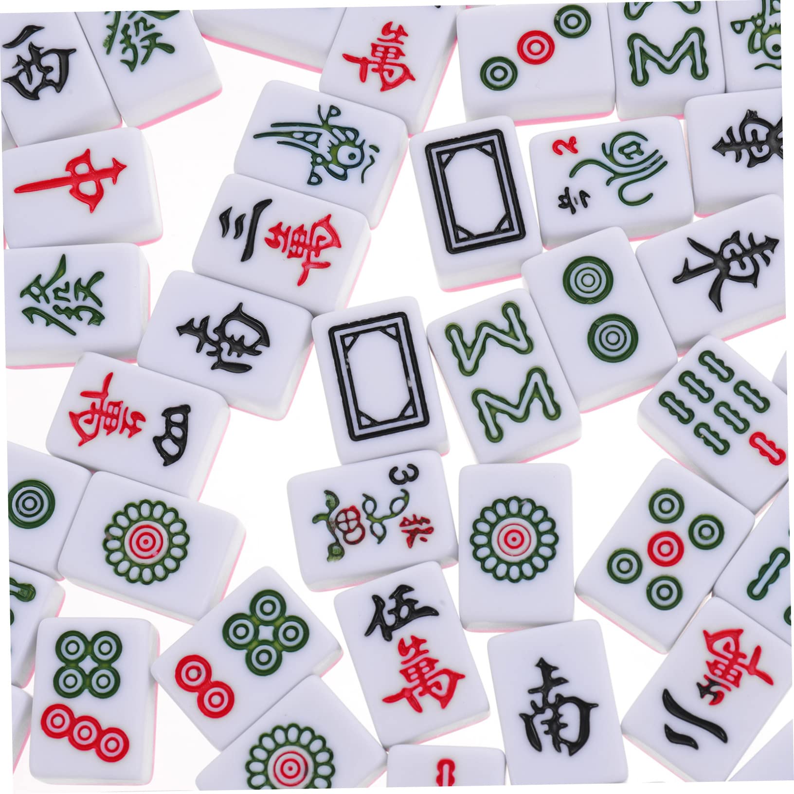 BESTonZON Miniatur Chinesische Mahjong Steine 1 Satz aus Melamin, Rosa