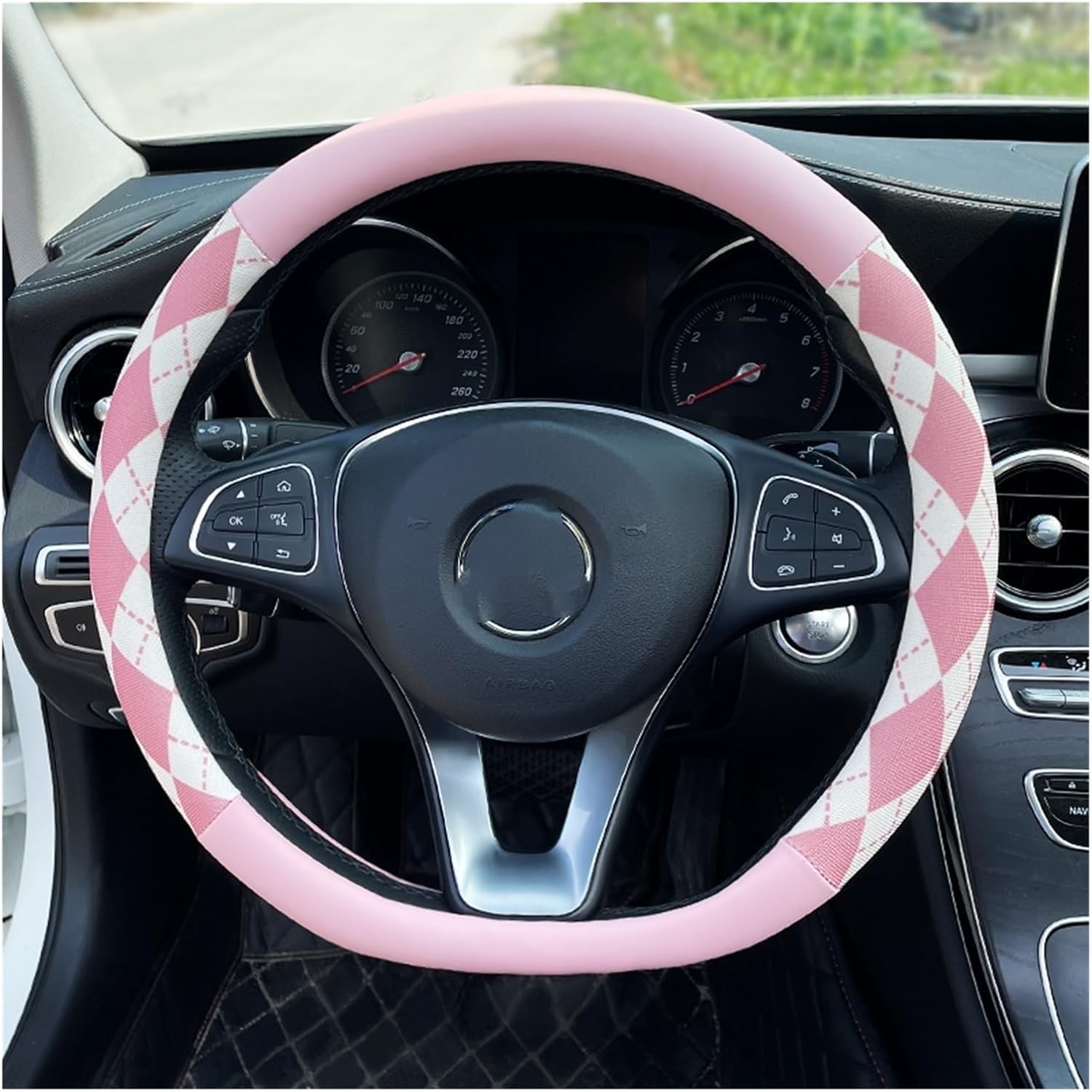 Car Steering Wheel Cover for D Type Car Steering Wheel Cover Leather Car Interior Fearless Wear and Tear Simple Beauty (Color : 2#)