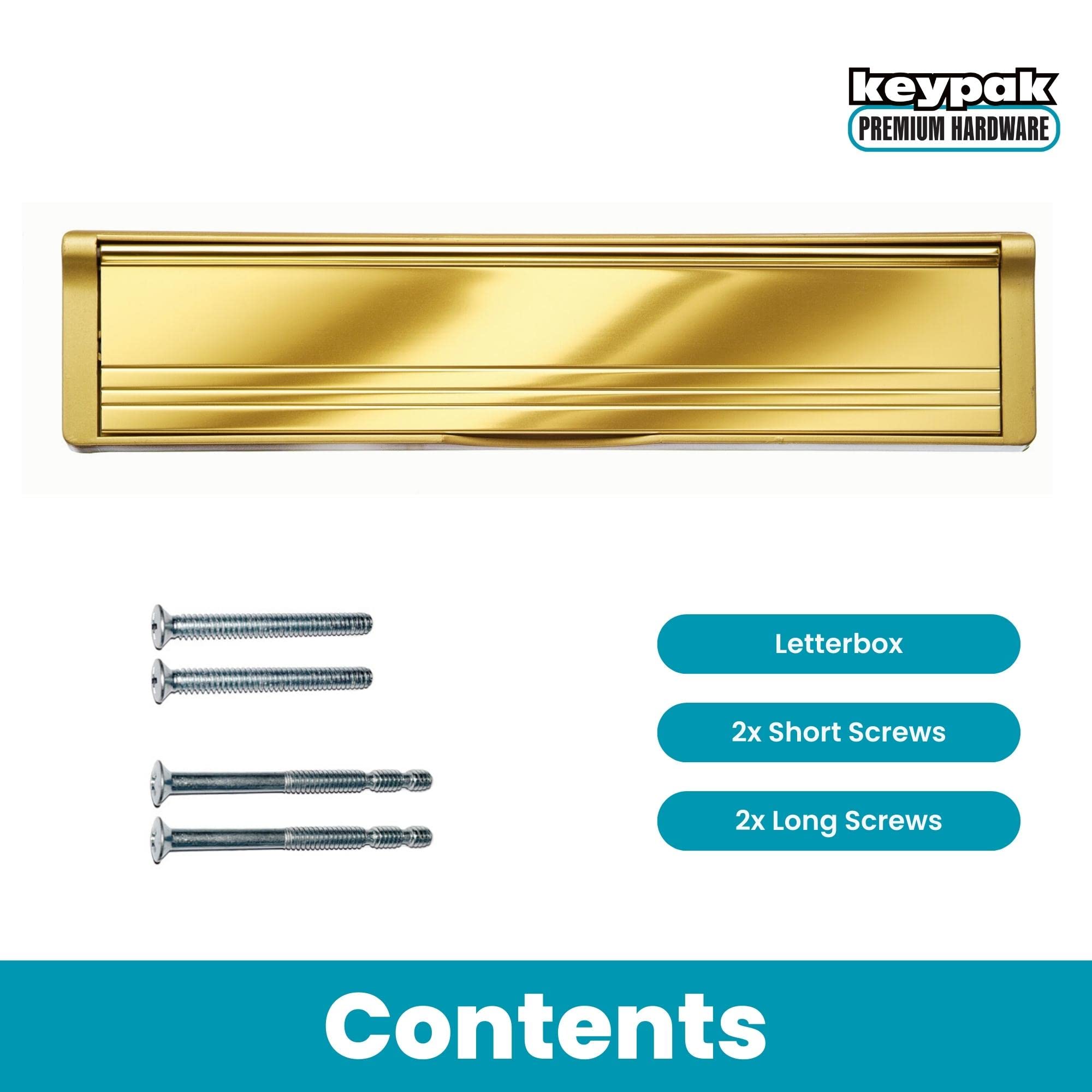 Keypak Boîte aux lettres avec porte de 30,5 cm (doré/or poli, 40-80 mm)