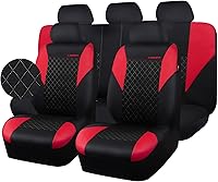 Vista 9 de CAR PASS - Fundas de asiento universales de tela con relieve ultrasónico, funda de asiento de auto linda y transpirable con esponja compuesta de 5