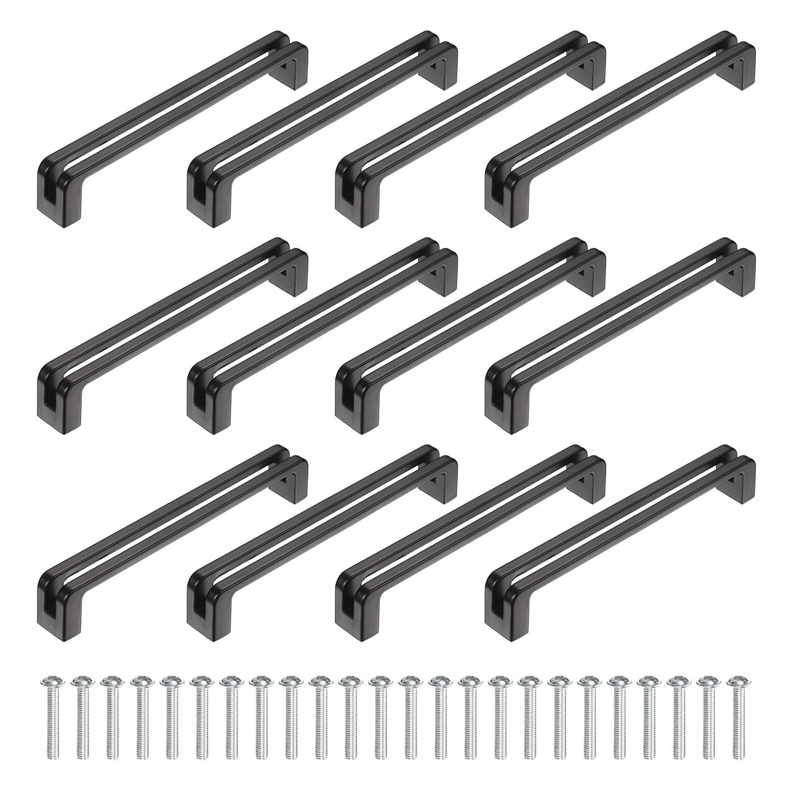Poignées d'armoire de cuisine anti-trace 128 mm en zinc noir mat x12