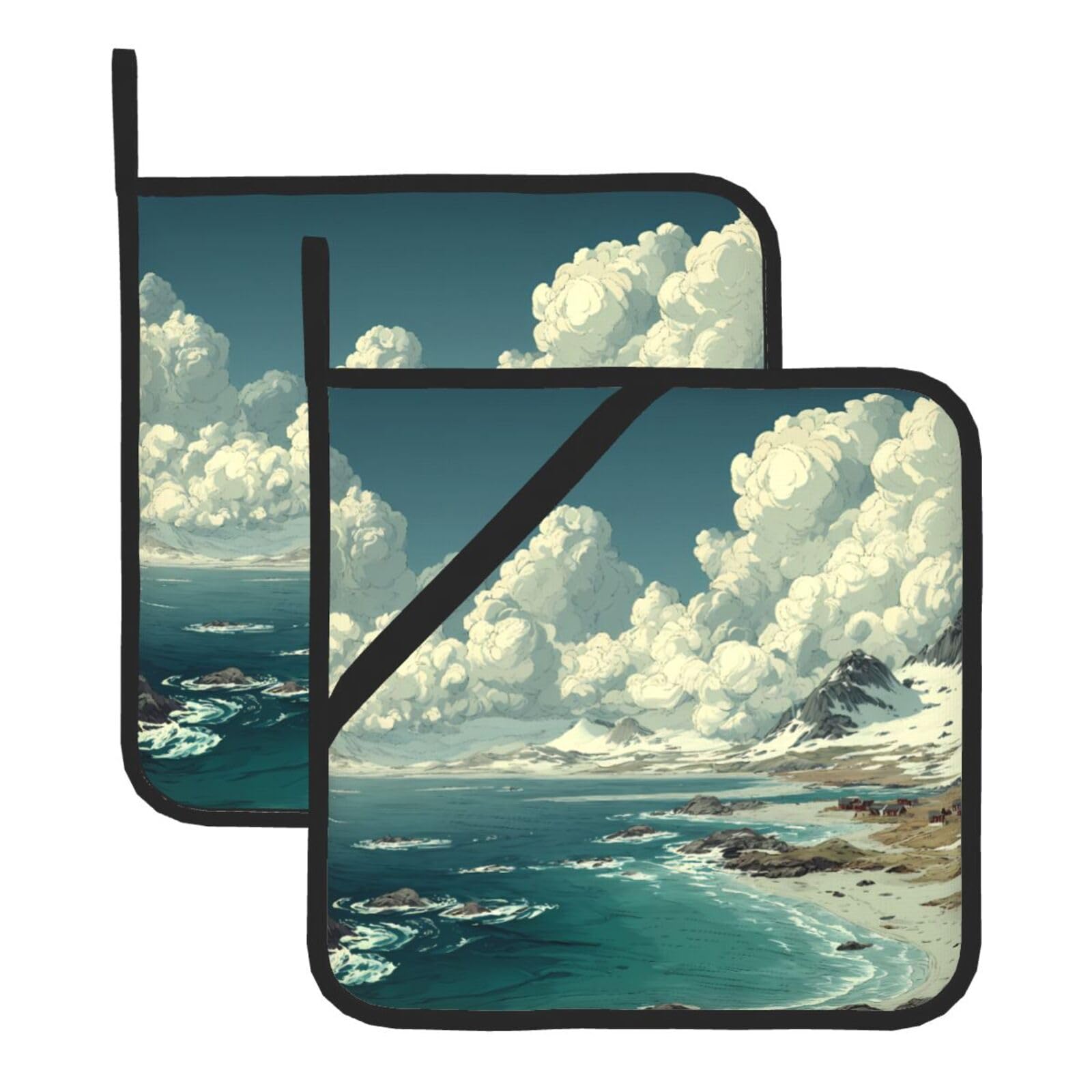 Endless Sea Square Heat Resistant Trivet Set Thick and Durable for Baking Barbecue Cookware Oven