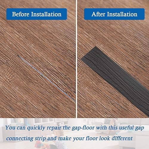 Miniatura 81 de Tira de transición de suelo, tiras autoadhesivas para suelos laminados, tira divisora plana de vinilo de 2 pulgadas de ancho, diseño elegante de Gris