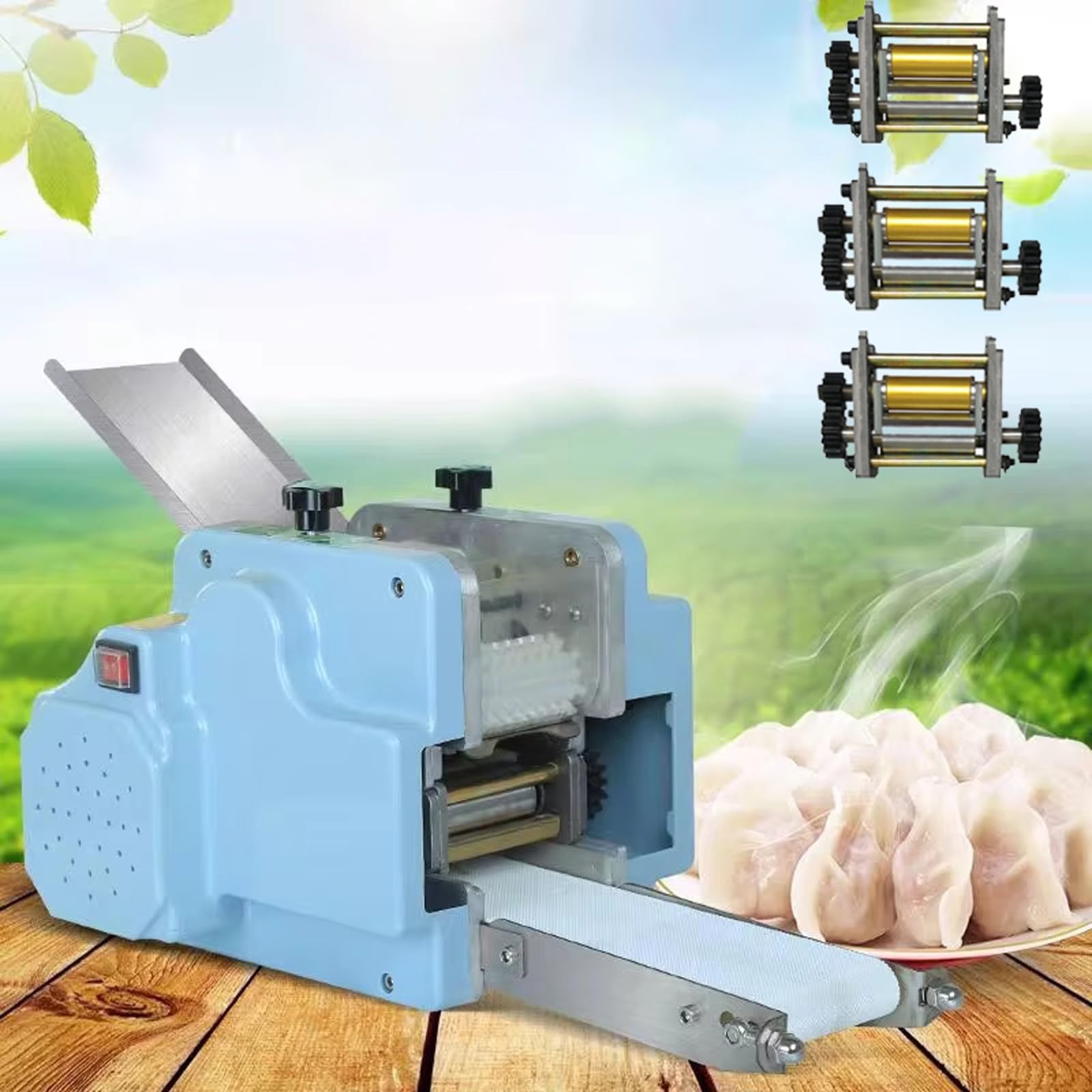 Elektryczna maszyna do skórki do pierogów, automatyczna owijarka do ravioli i wonton - 60 szt./min do użytku komercyjnego w kuchni i restauracji