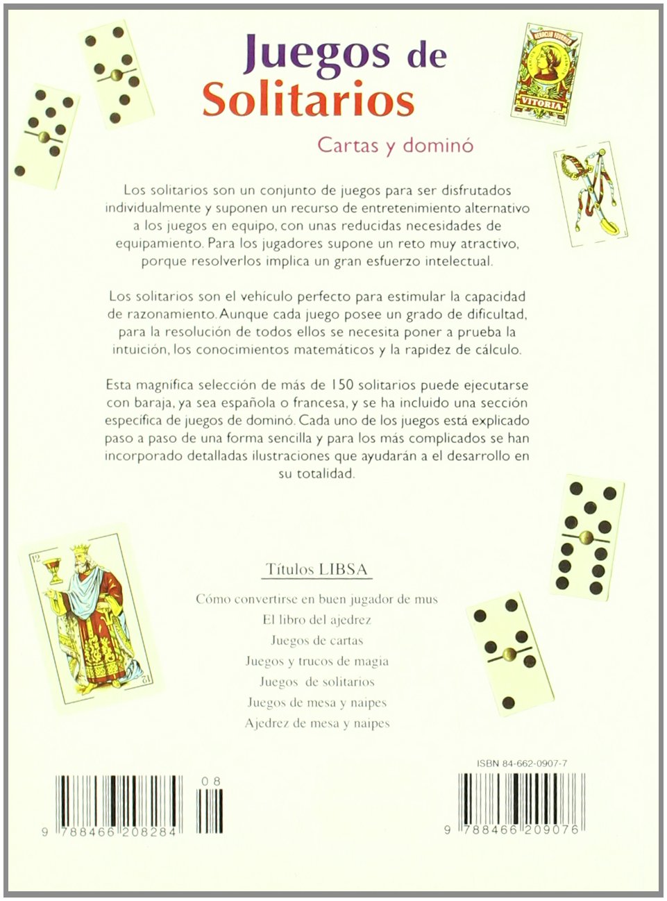 Juegos de solitarios de cartas y domino