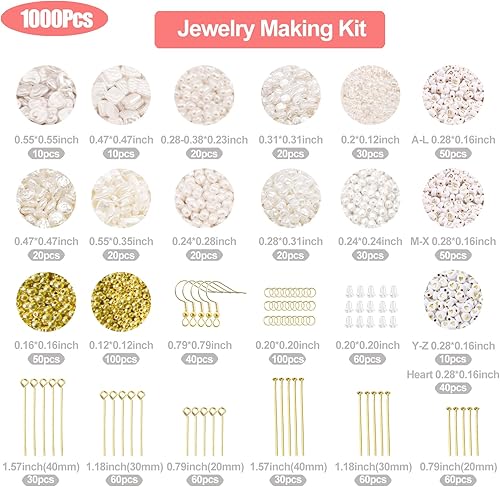 Miniatura 2 de XKCWXY Kit de cuentas de perlas para fabricación de joyas, abalorios de imitación de acrilonitrilo butadieno estireno (ABS), 10 estilos de cuentas,