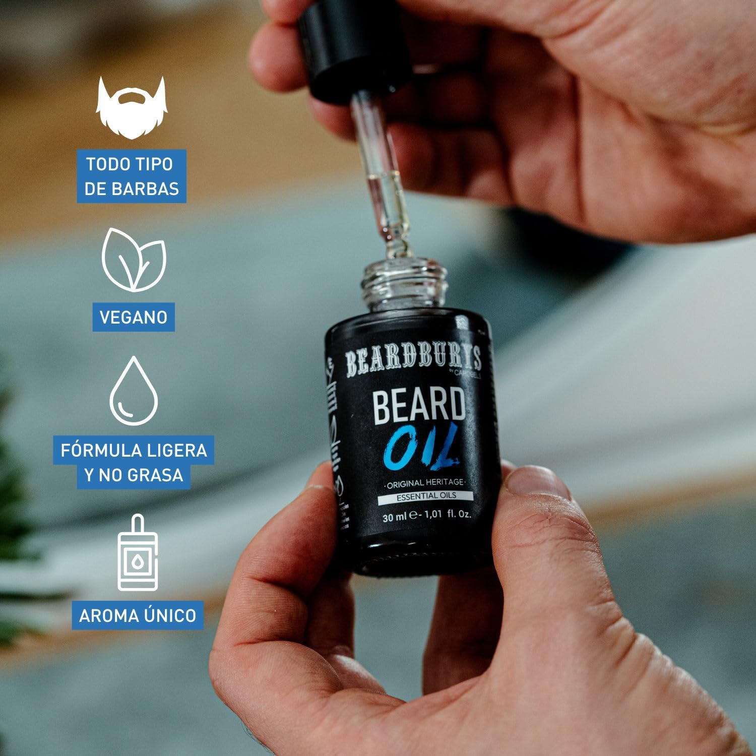 Beardburys - Kit per la cura della barba, da uomo, professionale, shampoo per barba, olio per barba, beauty case, aroma classico, vegano, regali originali per uomo