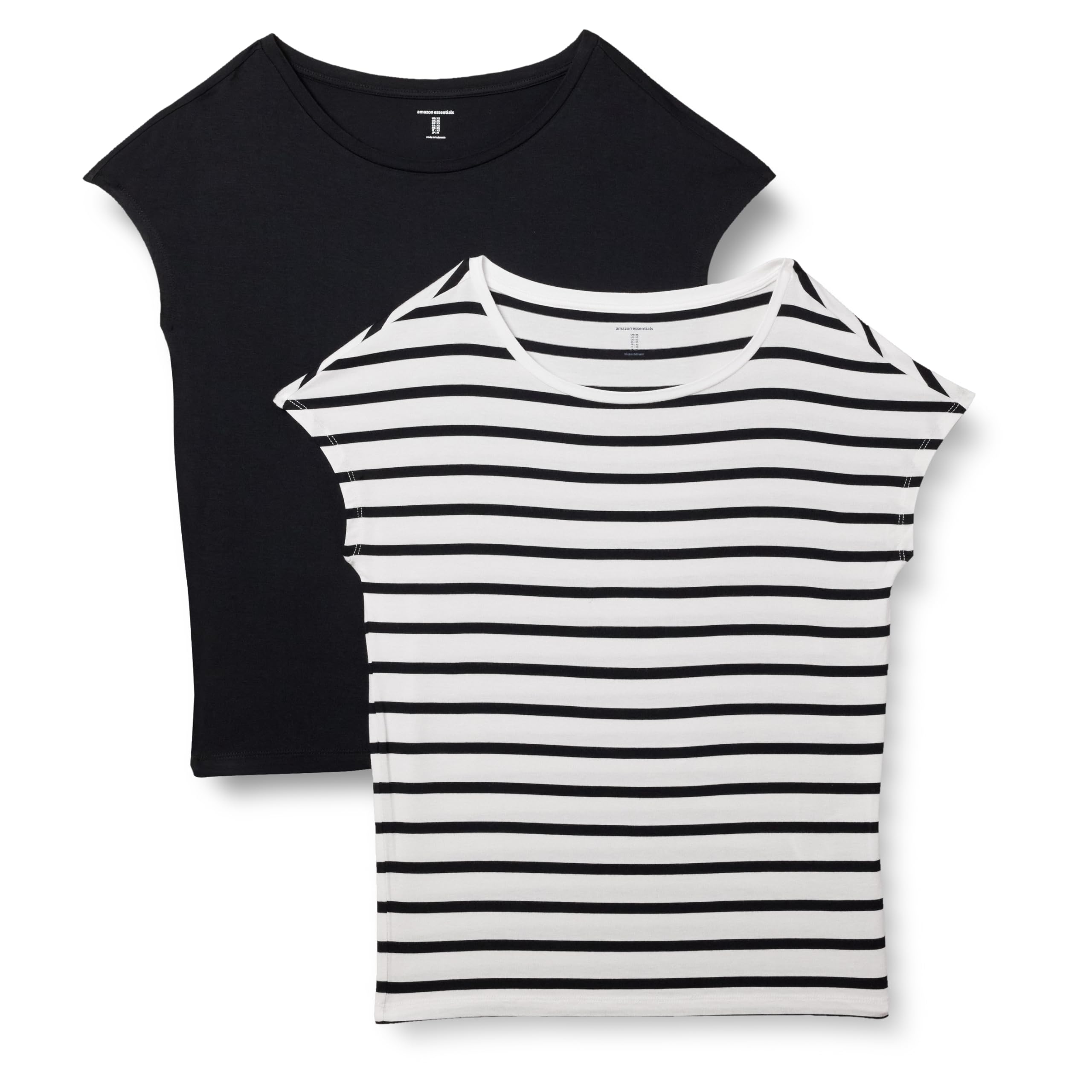 Amazon Essentials Damen Regular-Fit Kurzarm-T-Shirt Jersey U-Boot-Ausschnitt
