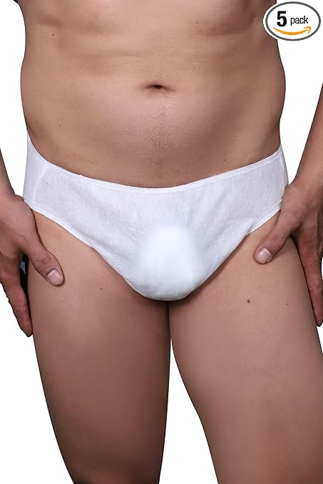 Disposable Men's Incontinence Brief with Capacity up to 50 ml (Fitted with Absorbent BriefLiner) (Pack of 5) (XL)