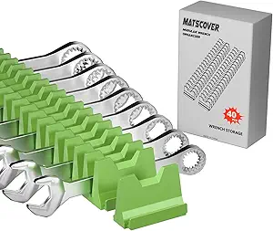 40PCS Modular Wrench Organizer Wrench Holder - Wrench Tool Organizers for Tool Drawer Storage, Wrench Storage Set with Metric & SAE Label, Wrench Rack Tool Gift for Professional Mechanics Men, Green