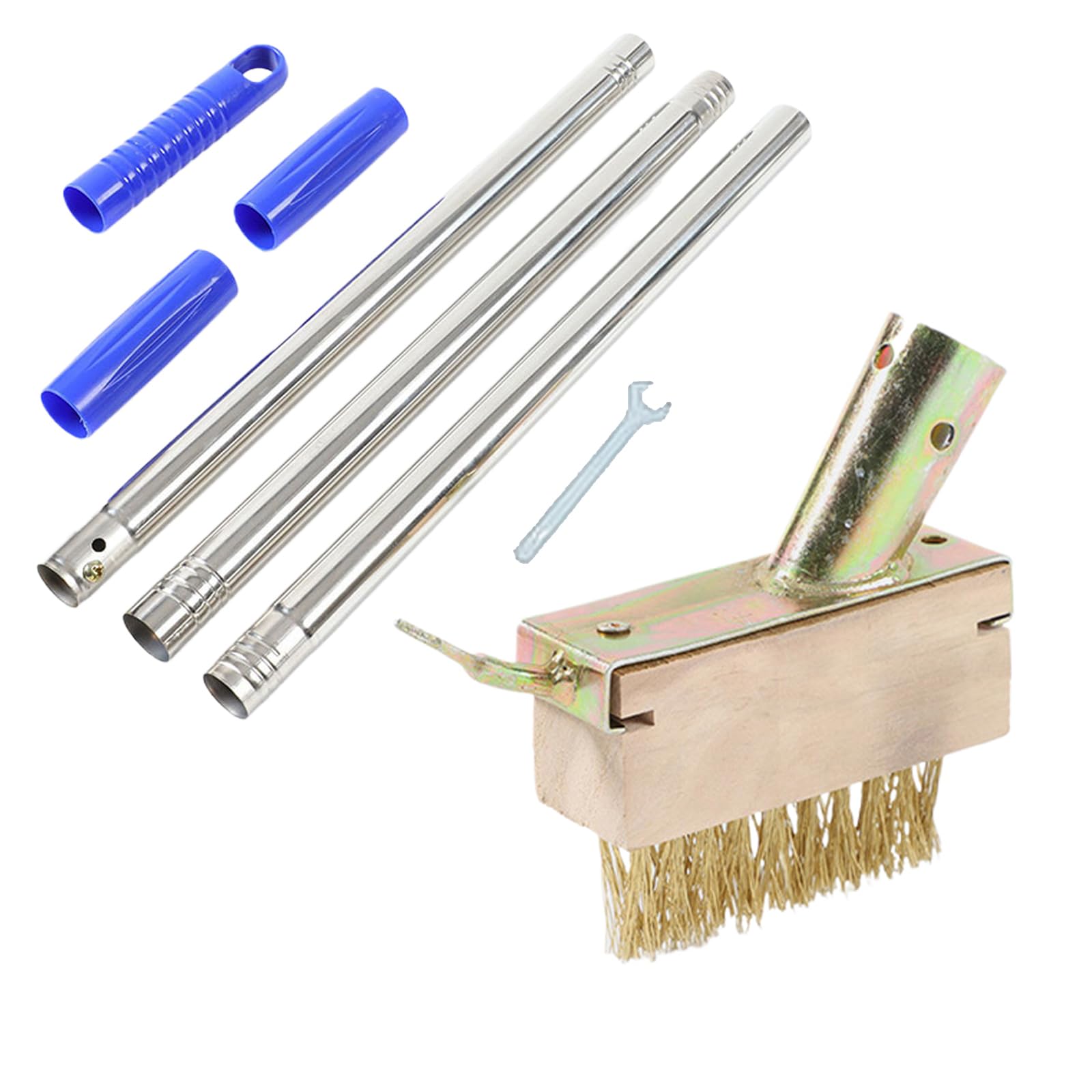 Professional Weed Cleanings Brush Steel Weeder with Adjustable Poles Grout Brush for Landscape Maintenance Detachable Handle