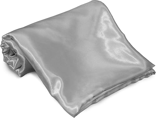 Miniatura 2 de Homiest Sábana encimera de satén gris claro, sábana encimera individual individual, sábana encimera sedosa para colchón individual, sábana plana de