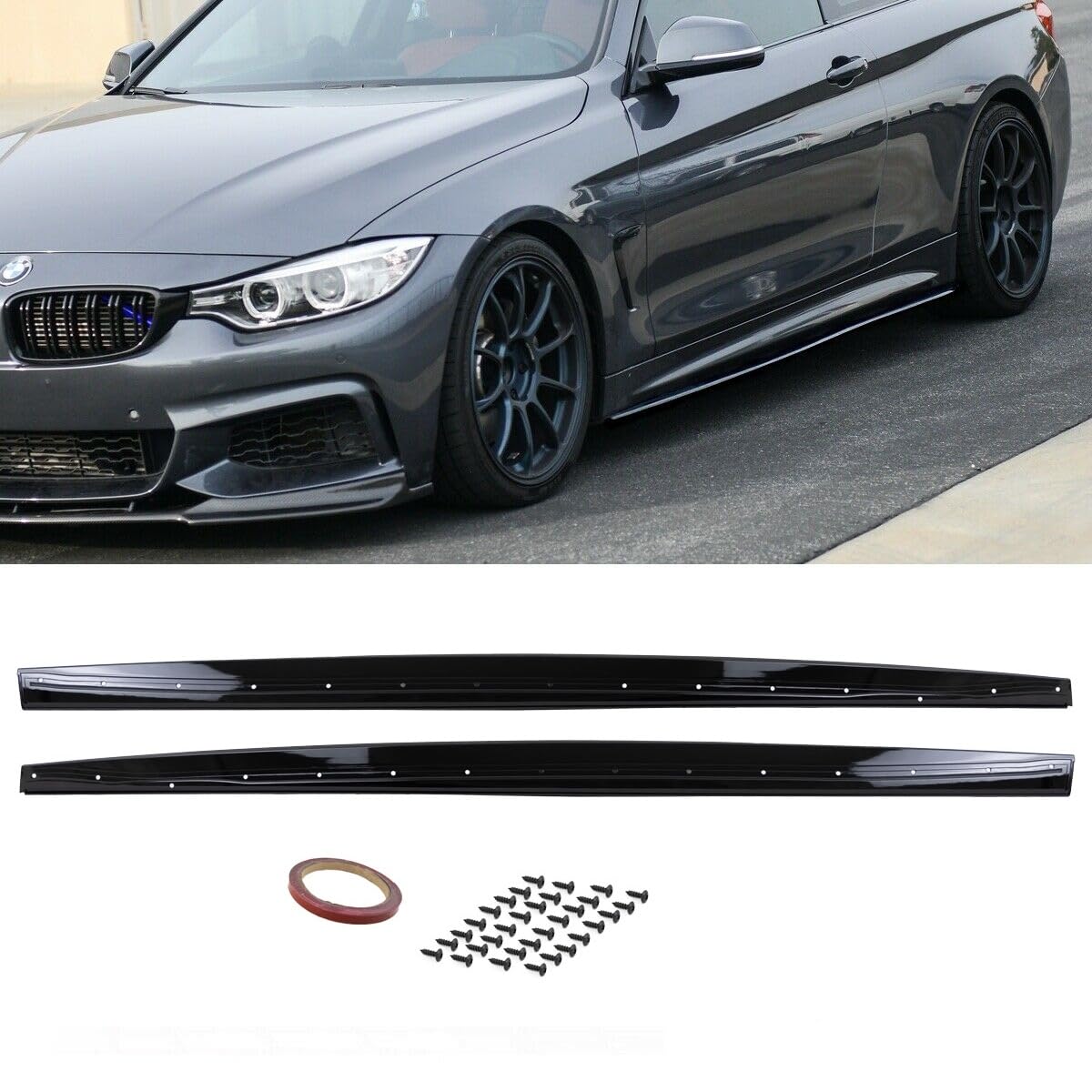 DM Autoteile 2-91678 Sport-Performance Seitenschweller Ansatz hochglanz schwarz kompatibel für BMW 4er F32 F33 F36 M-Paket
