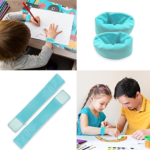 Miniatura 4 de LYS - Paquete de 2 pulseras sensoriales para niños con autismo, TDAH o SPD, entrada de presión profunda, color azul