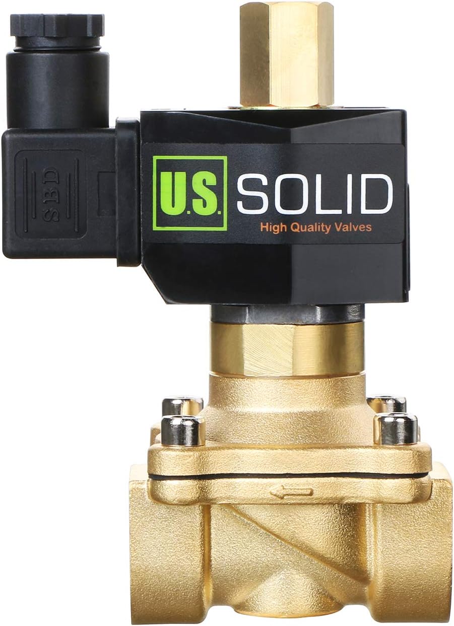 U.S. Solid 3/4" Brass Electric Solenoid Valve 12V DC NPT Normally Open Air Gas Non-potable Water Viton