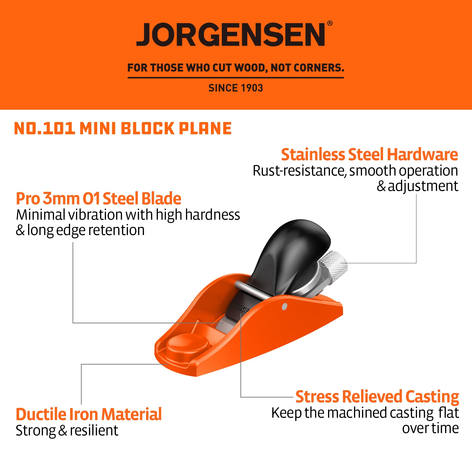 Jorgensen No. 101 Mini Wood Planer - Hand Planer -2 Jorgensen No. 101 Mini Wood Planer - Hand Planer -2