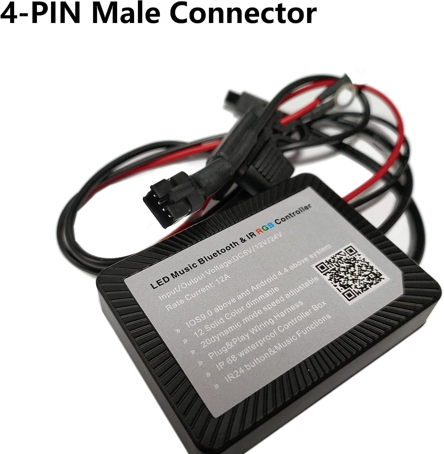 LED Light Controller with IR Wireless Remote/APP,Created 15 RGB Mluiticolors and 22Dynamic Functions for 5050 Motorcycle LED Strip Light