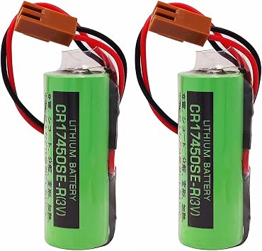 2-Pack CR17450SE-R 3V 2500mAh Battery for SANYO CR17450SE-R A98L-0031-0012 CR17450-17450 FANUC CNC Series PLC w/2P Plug