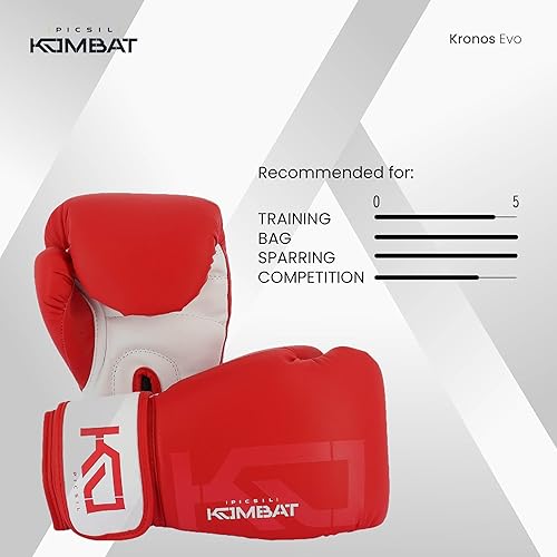 Miniatura 3 de Picsil Kombat - Guantes de boxeo Kronos Evo, guantes de entrenamiento y combate para Muay Thai, MMA, Kickboxing, diseño unisex