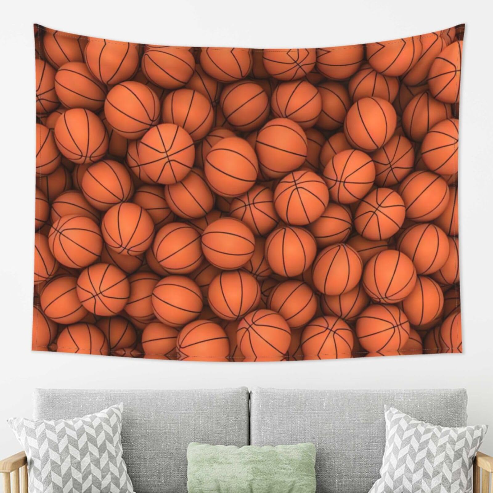 LPLSNWS Basketball Tapestry for Living Room, 80x60 Inches, Horizontal Style, Basketball Theme