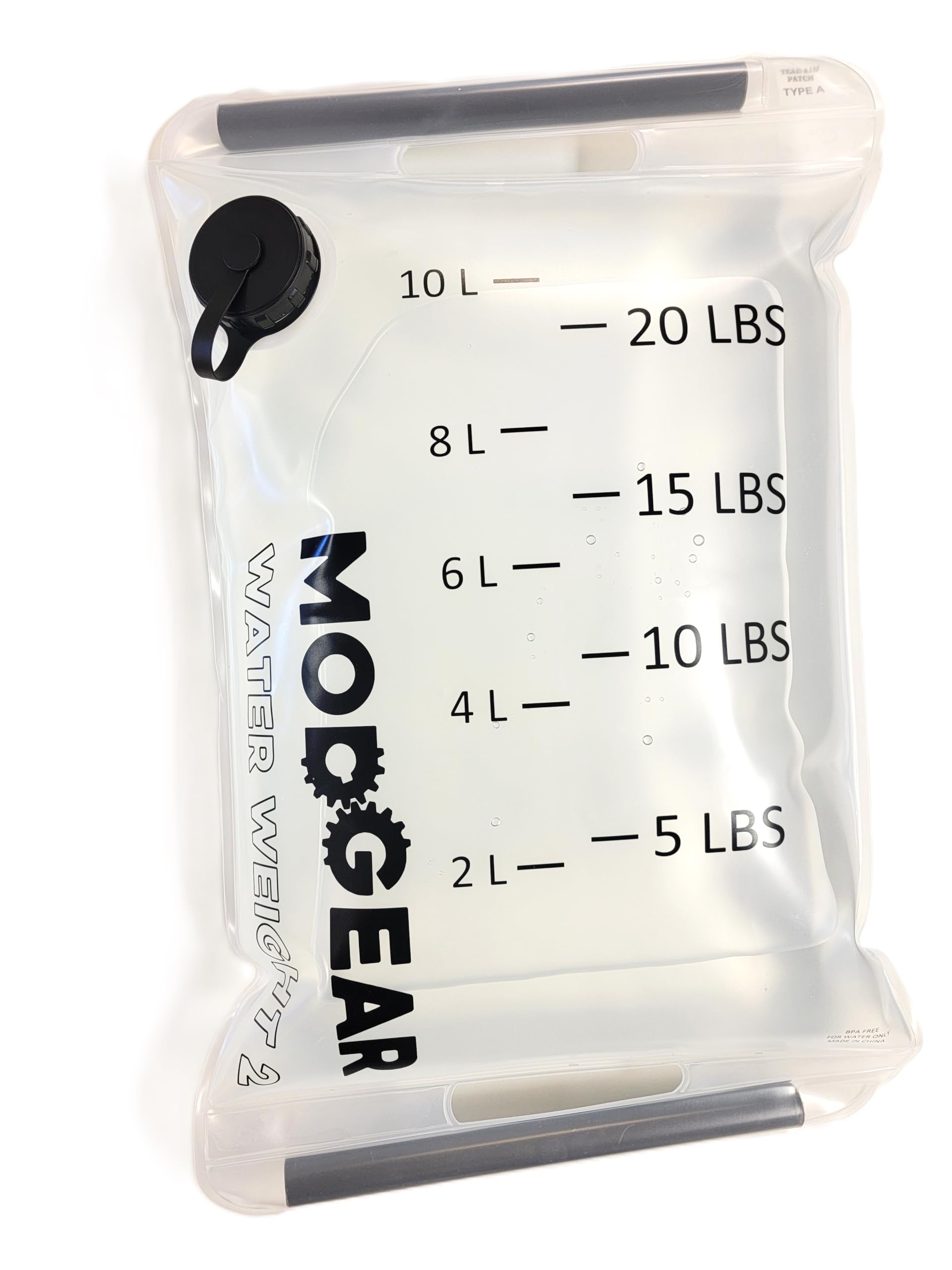 ModGear Water Weight 2 - Portable 20lb Rucking Weight Plate Alternative & Travel Fitness Weight - Adjustable, Collapsable, BPA-Free - Fits Backpacks