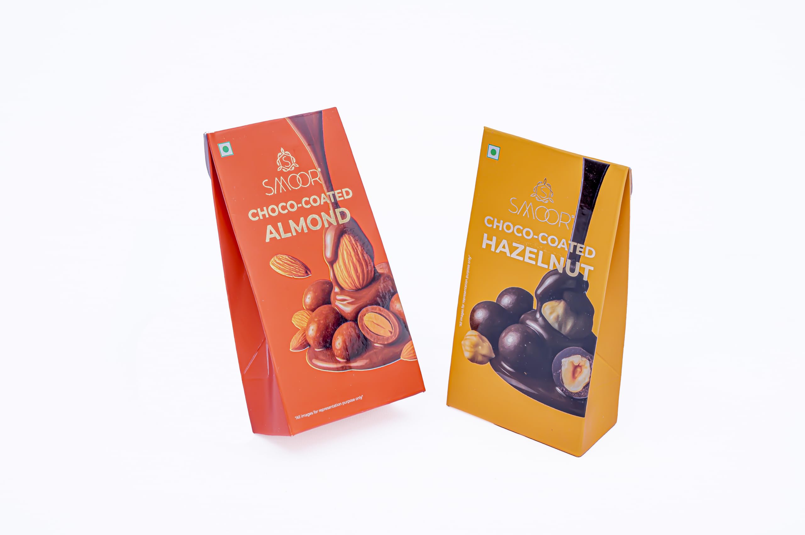 Chocolate Coated Nuts Treats Pack of 2 - Hazelnut & Almond | White & Dark Chocolate | Gourmet Snacking | 50 gm x 2 | for Baking, Snacking, Birthday, Anniversary, festive Gifting