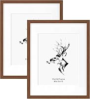 Vista 18 de Yaetm Portarretratos de 11 x 14 pulgadas con paspartú para fotos de 8 x 10 pulgadas, juego de 2, marcos de fotos de madera de roble macizo natural