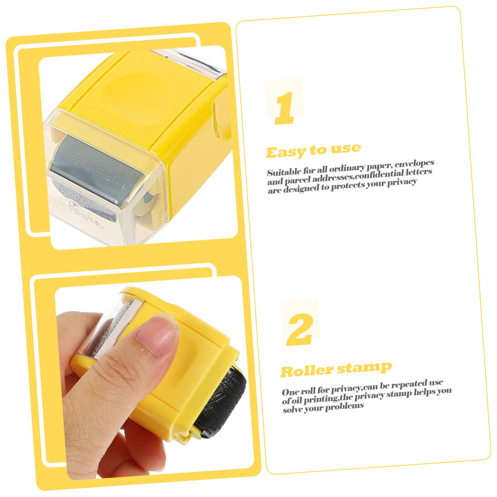 Lurrose 4pezzi Convenient Roller Stamp Per Privacy Per Nascondere Sensibili Su Documenti Fatture e Accessorio Per La Protezione
