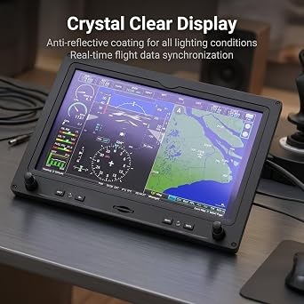 HGFYE Flight Simulation Display High Fidelity General Aviation Touch 11.6 In 1080p Aviation Control Panel With Programmable Buttons Knobs, Plug And Play Cockpit Hardware for Pc Virtual Enthusiasts
